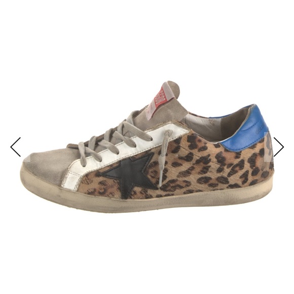 Golden Goose Leopard Print Sneakers - Silver, Black, and Blue - Picture 1 of 5